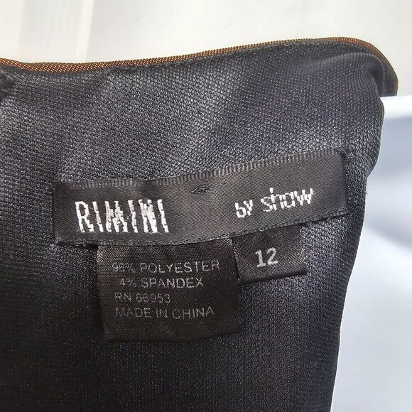 Rimini Copper Brown Sleeveless Dress Embroidered Retro Cocktail 12 - Picture 10 of 12